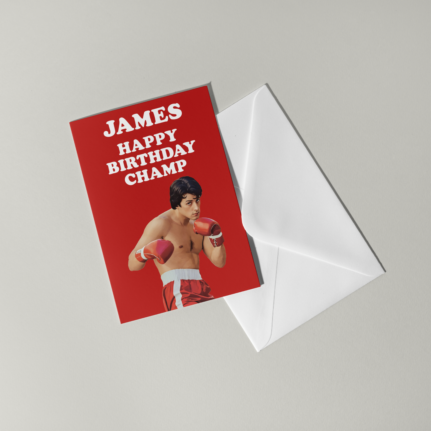 Funny Rocky Balboa Personalised Birthday Card