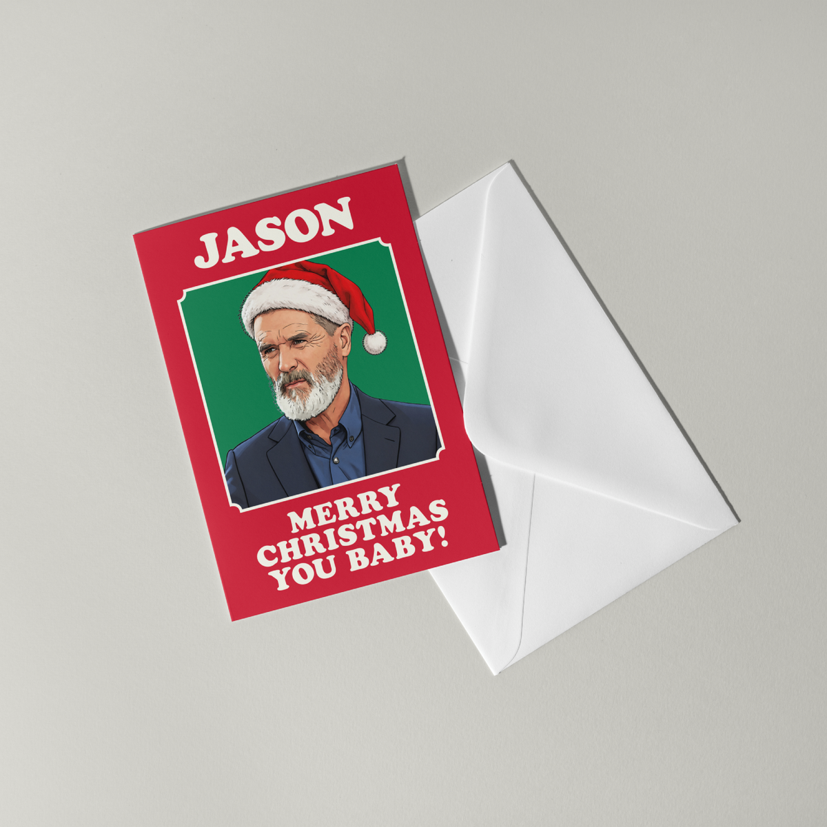 Funny Roy Keane Personalised Christmas Card