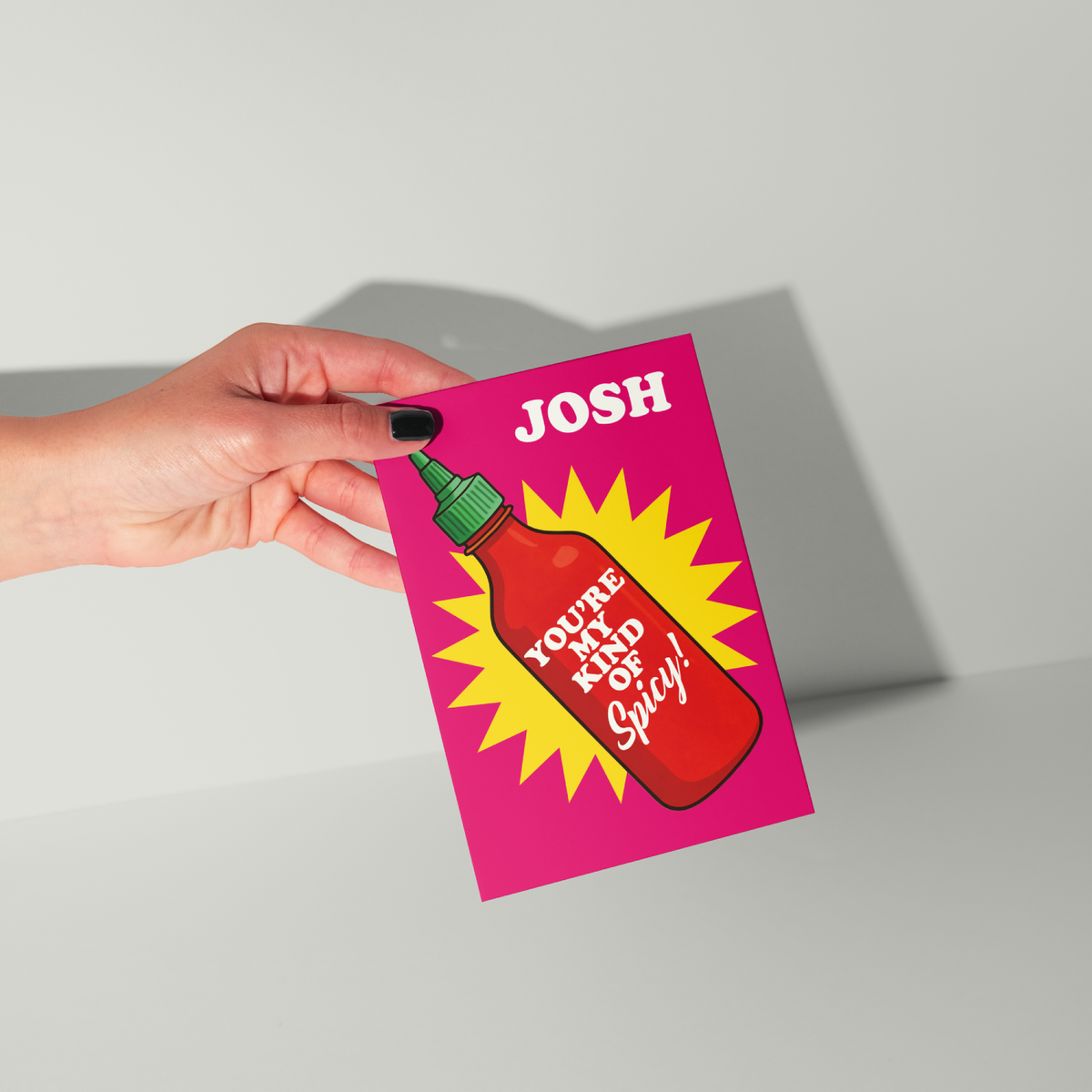 Funny Sriracha Personalised Greeting Card
