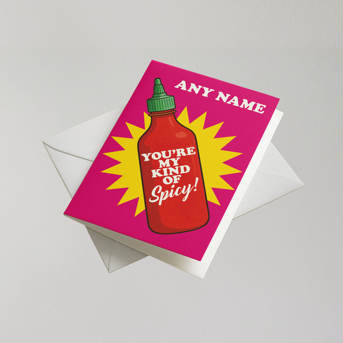 Funny Sriracha Personalised Greeting Card