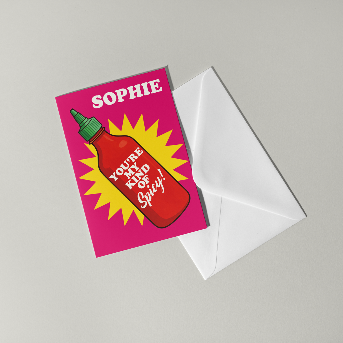 Funny Sriracha Personalised Greeting Card