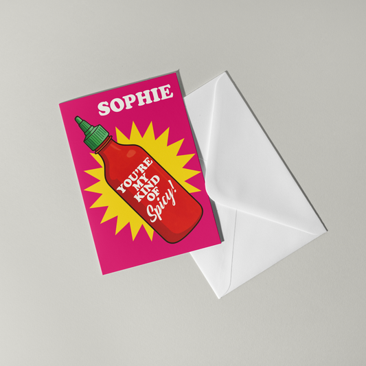Funny Sriracha Personalised Greeting Card