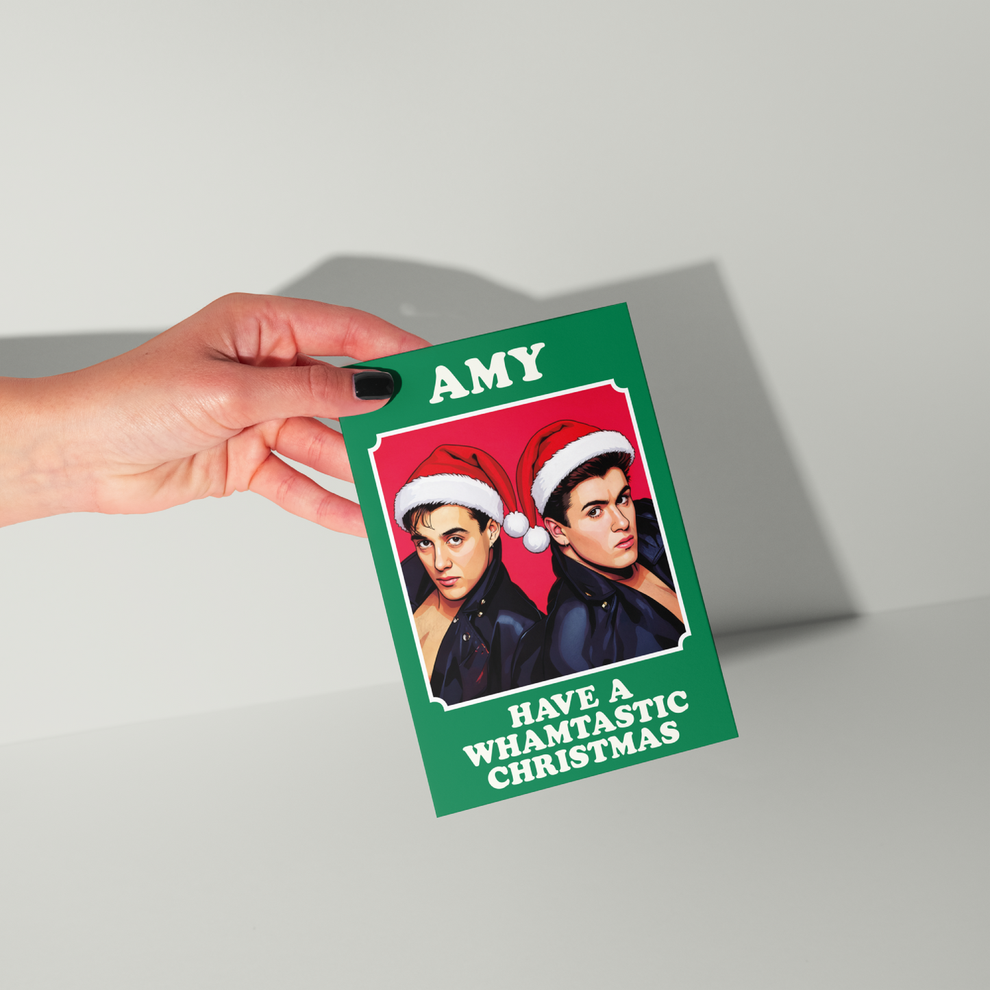 Funny Wham Personalised Christmas Card