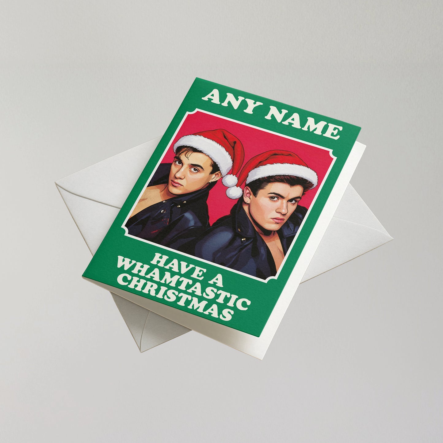 Funny Wham Personalised Christmas Card