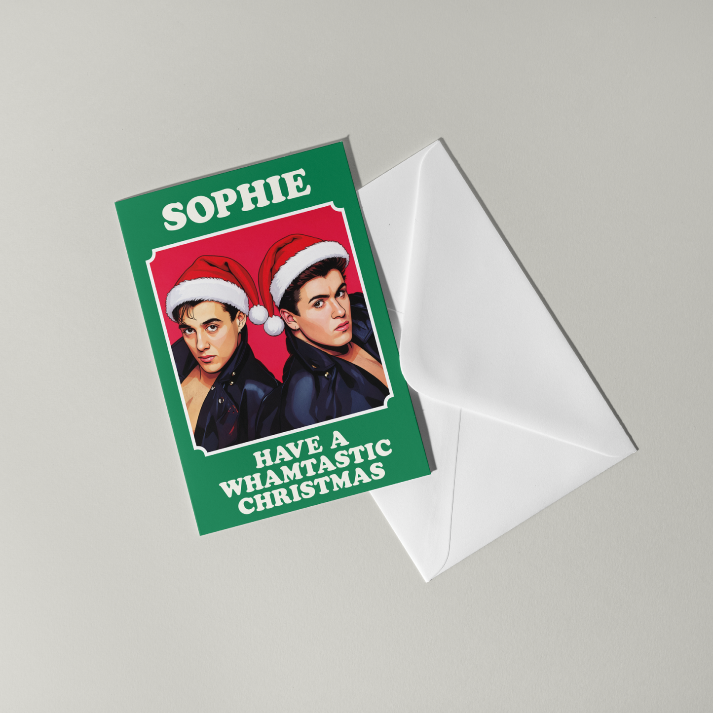 Funny Wham Personalised Christmas Card