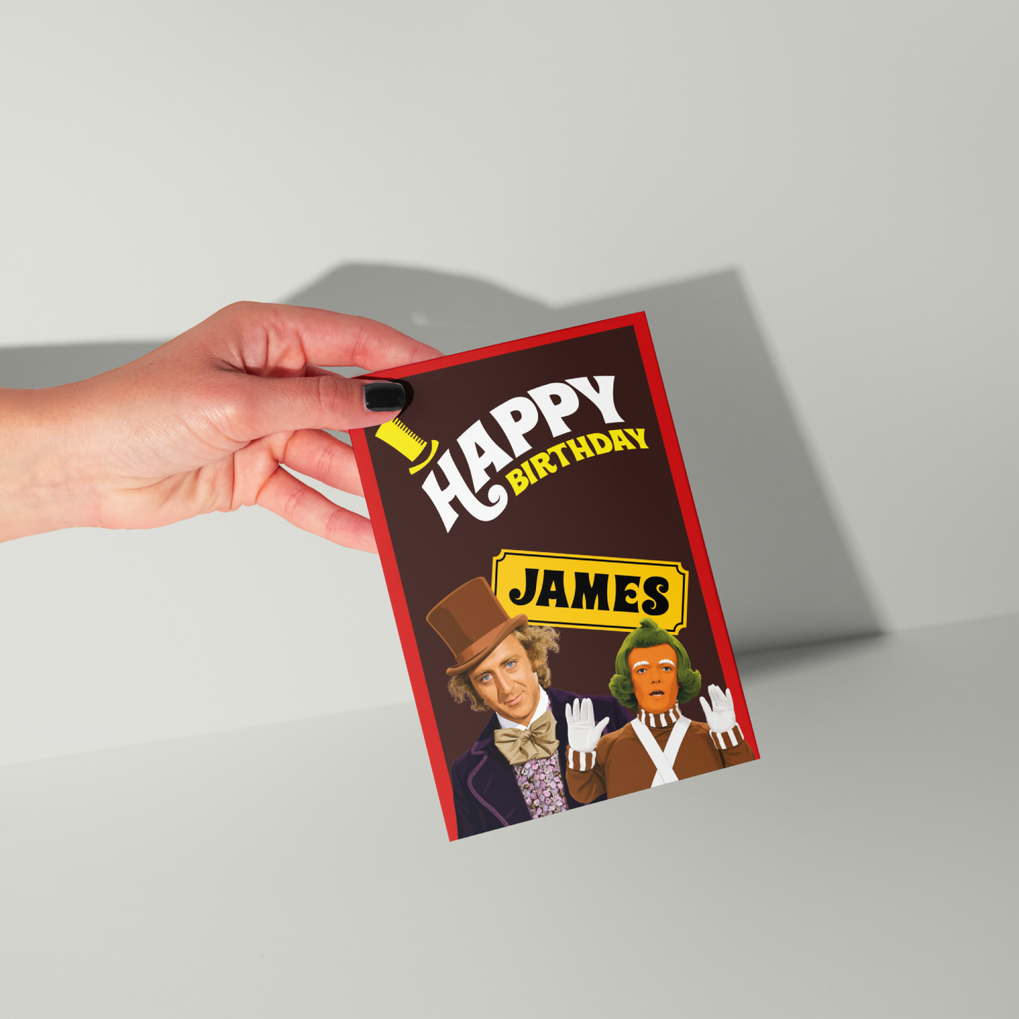 Funny Willy Wonka Personalised Birthday Card