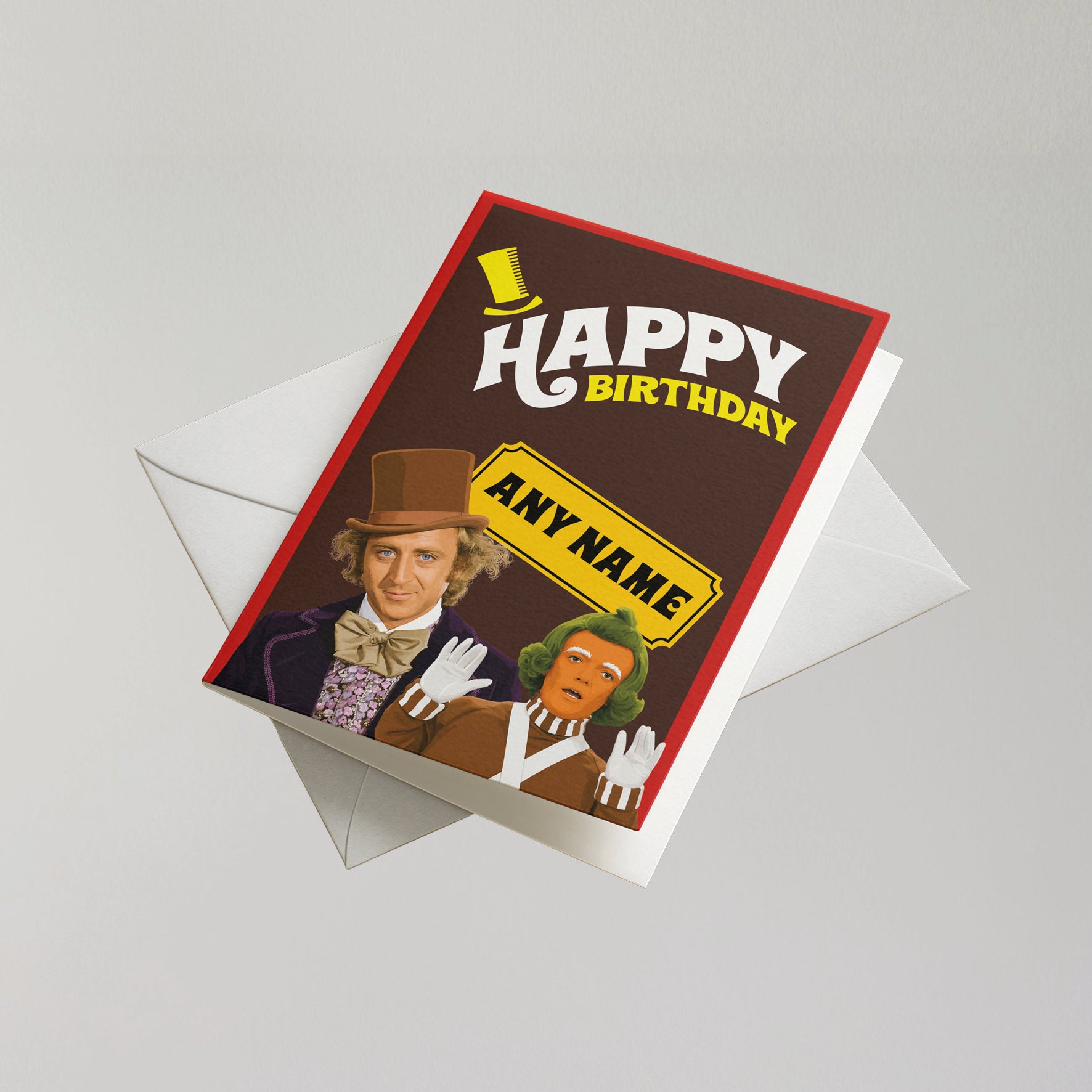 Funny Willy Wonka Personalised Birthday Card