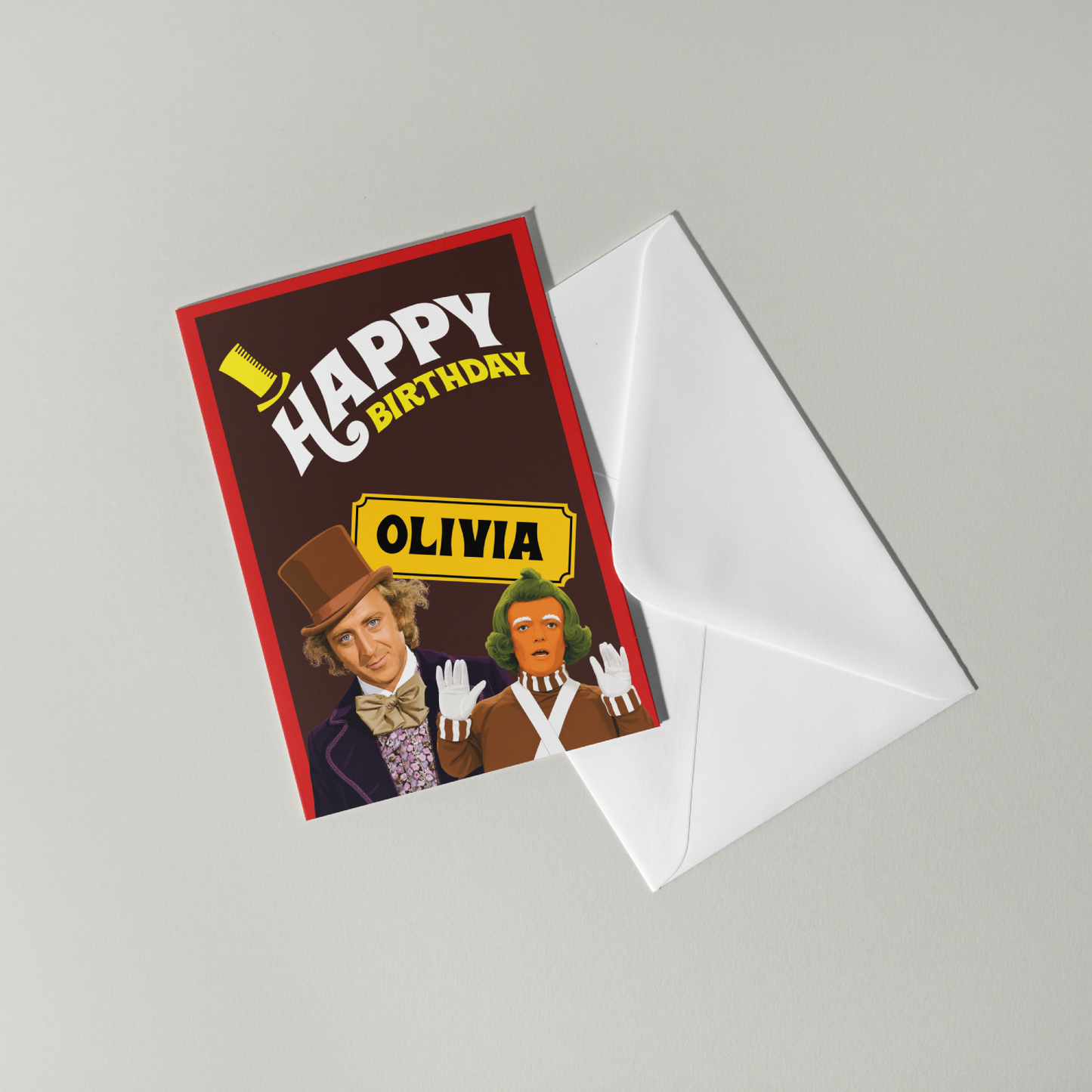 Funny Willy Wonka Personalised Birthday Card