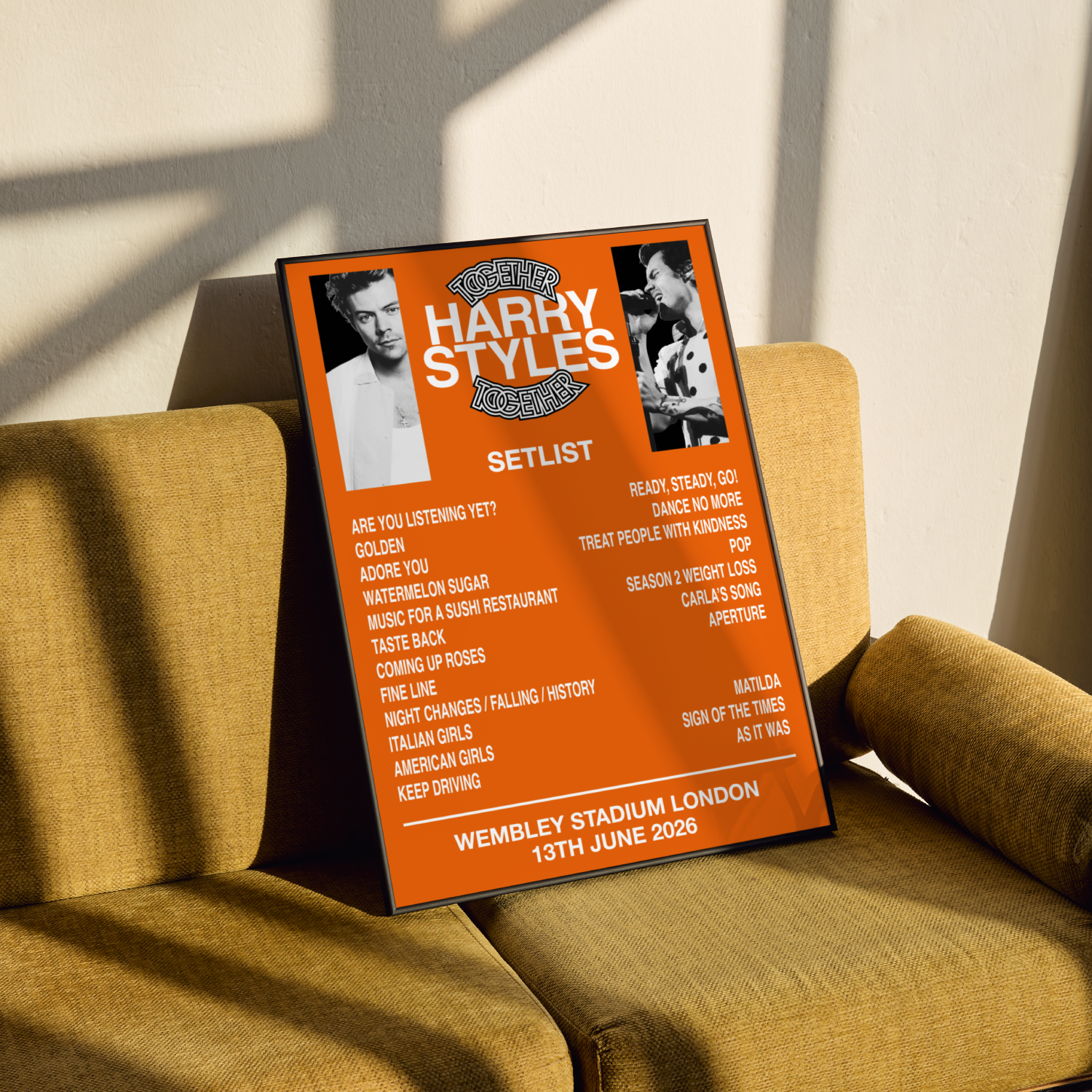 Harry Styles Together Together London 2026 Setlist Poster