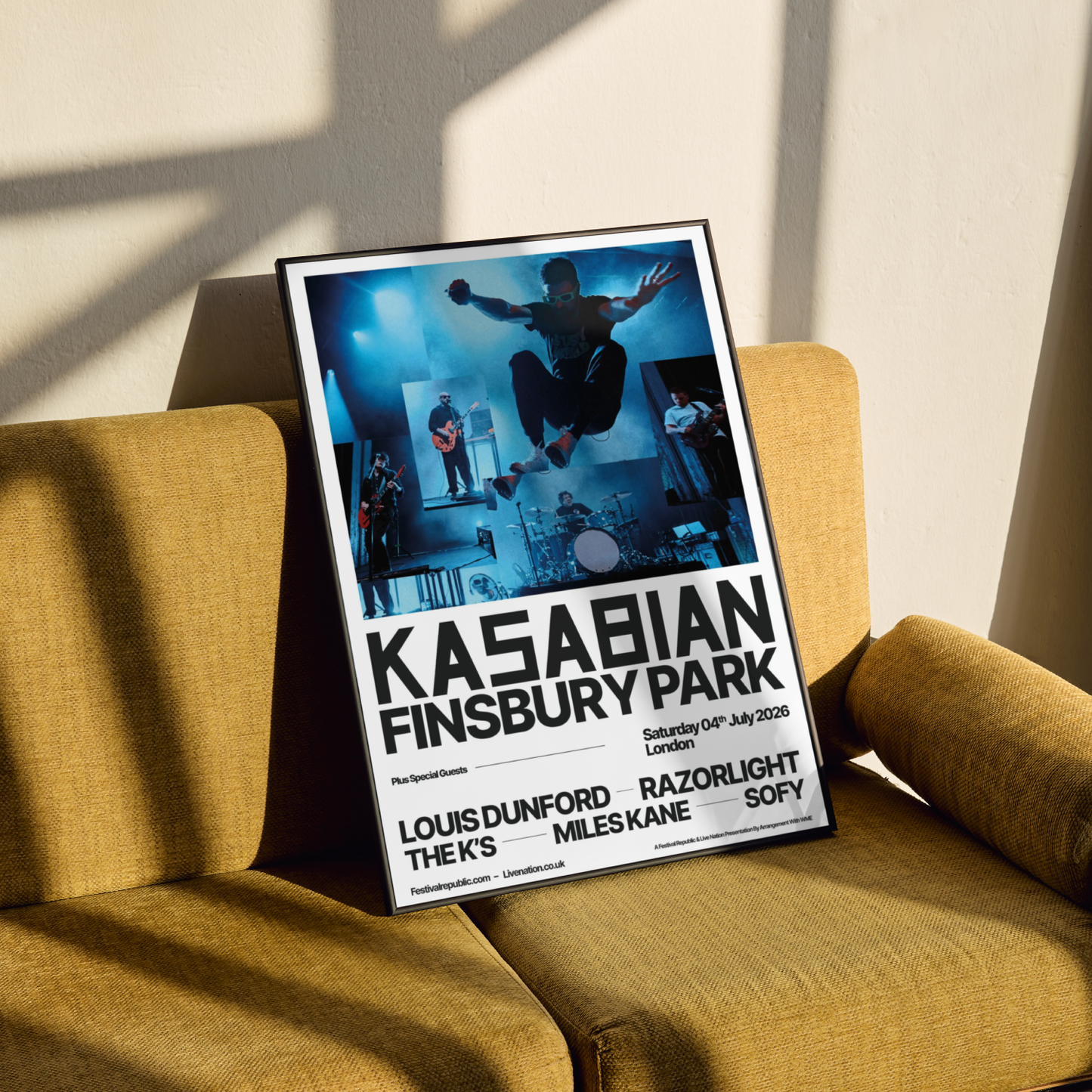 Kasabian Finsbury Park 2026 Tour Poster