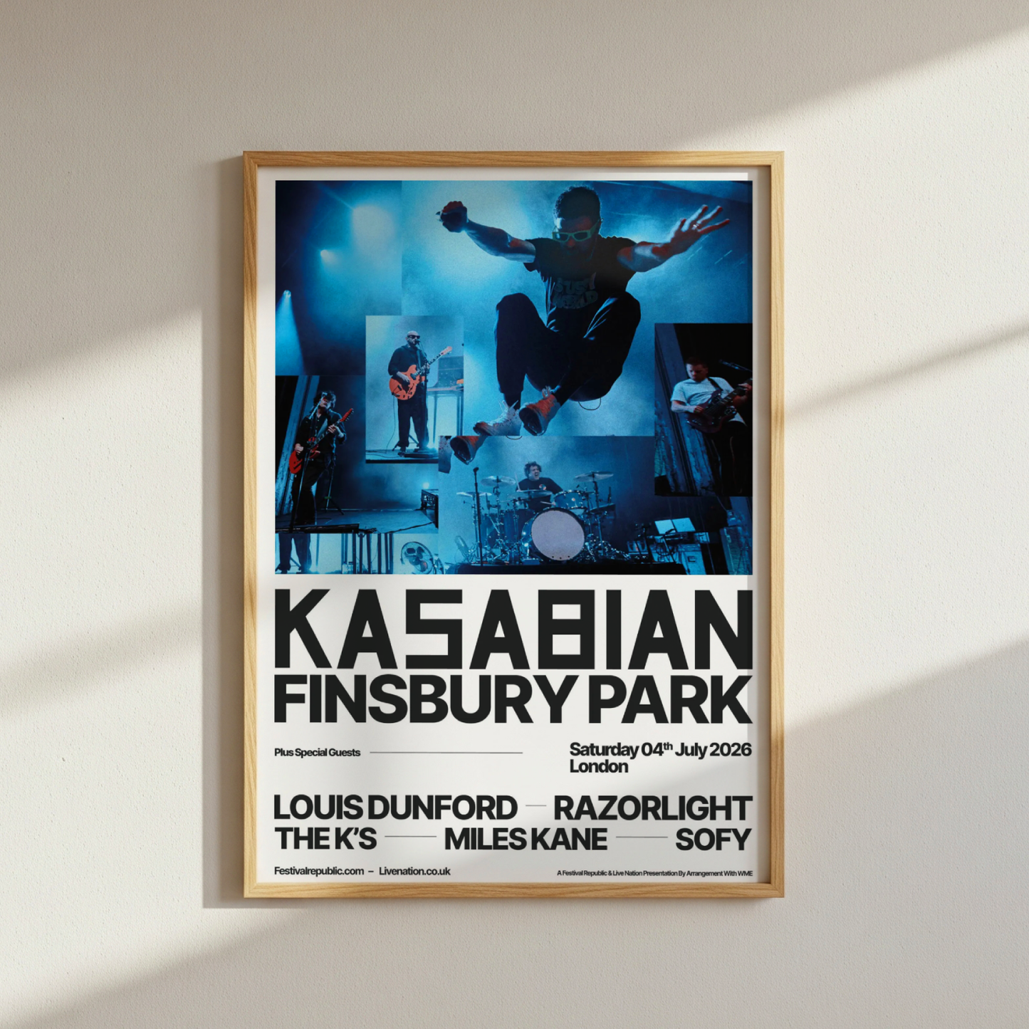 Kasabian Finsbury Park 2026 Tour Poster