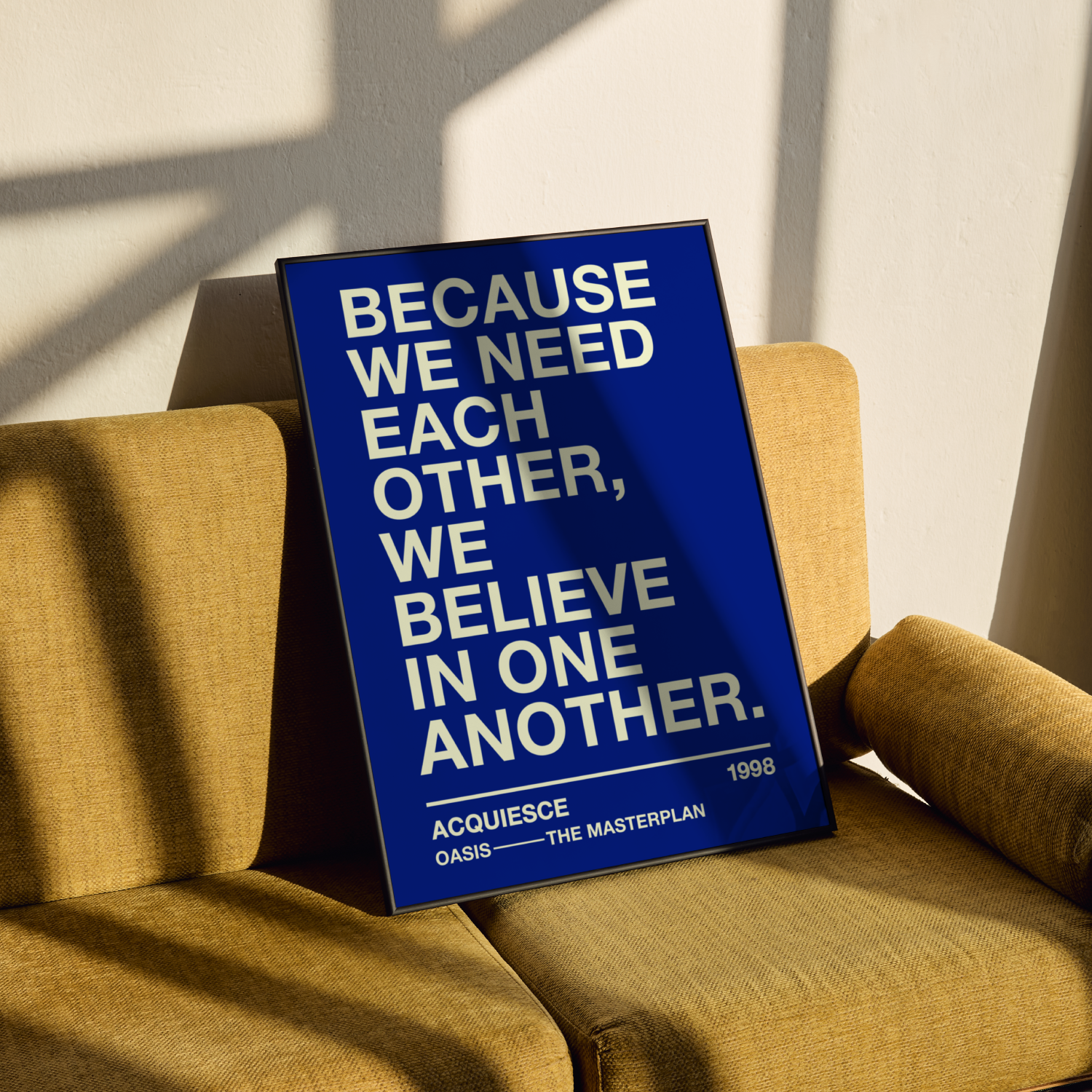 Oasis Acquiesce Lyrics Poster