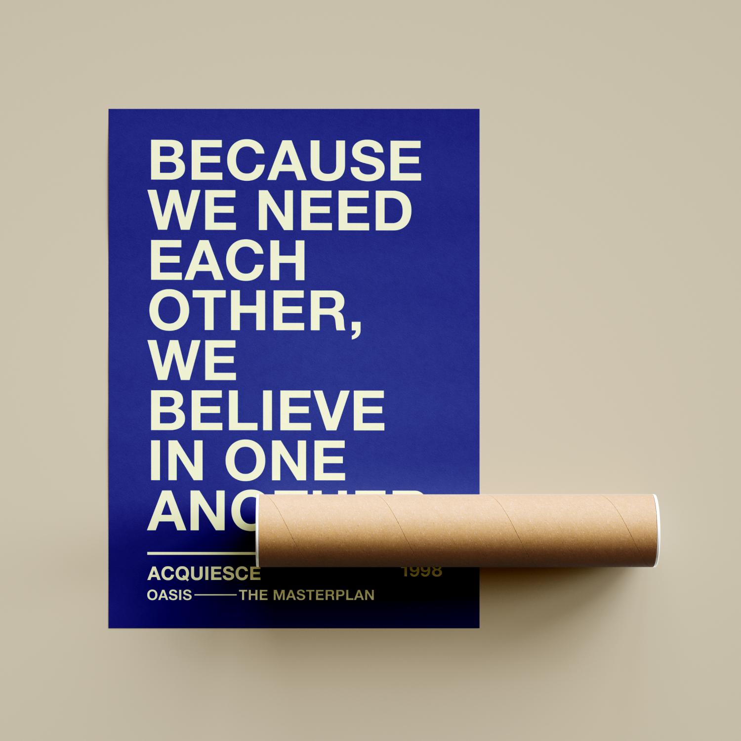 Oasis Acquiesce Lyrics Poster