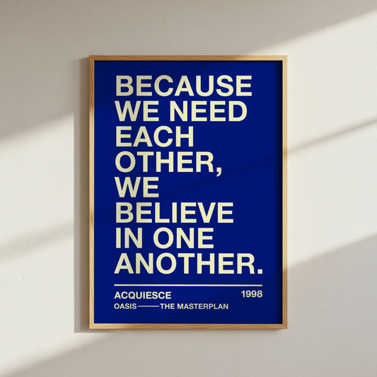 Oasis Acquiesce Lyrics Poster