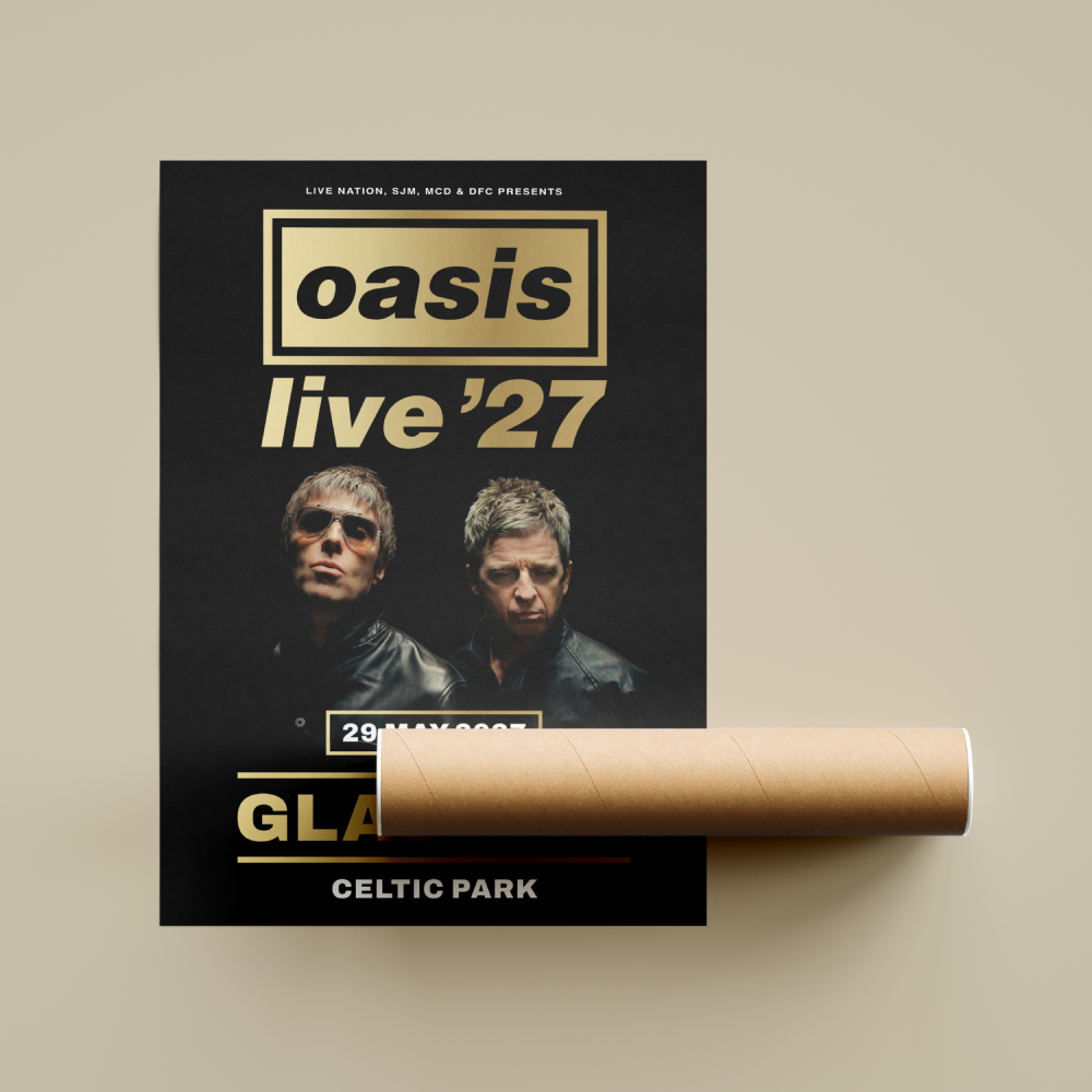 Oasis Live 27 Glasgow Celtic Park Tour Poster