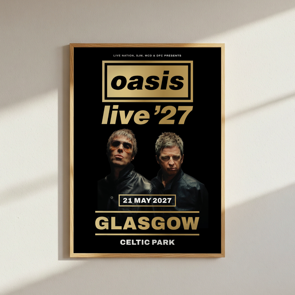 Oasis Live 27 Glasgow Celtic Park Tour Poster