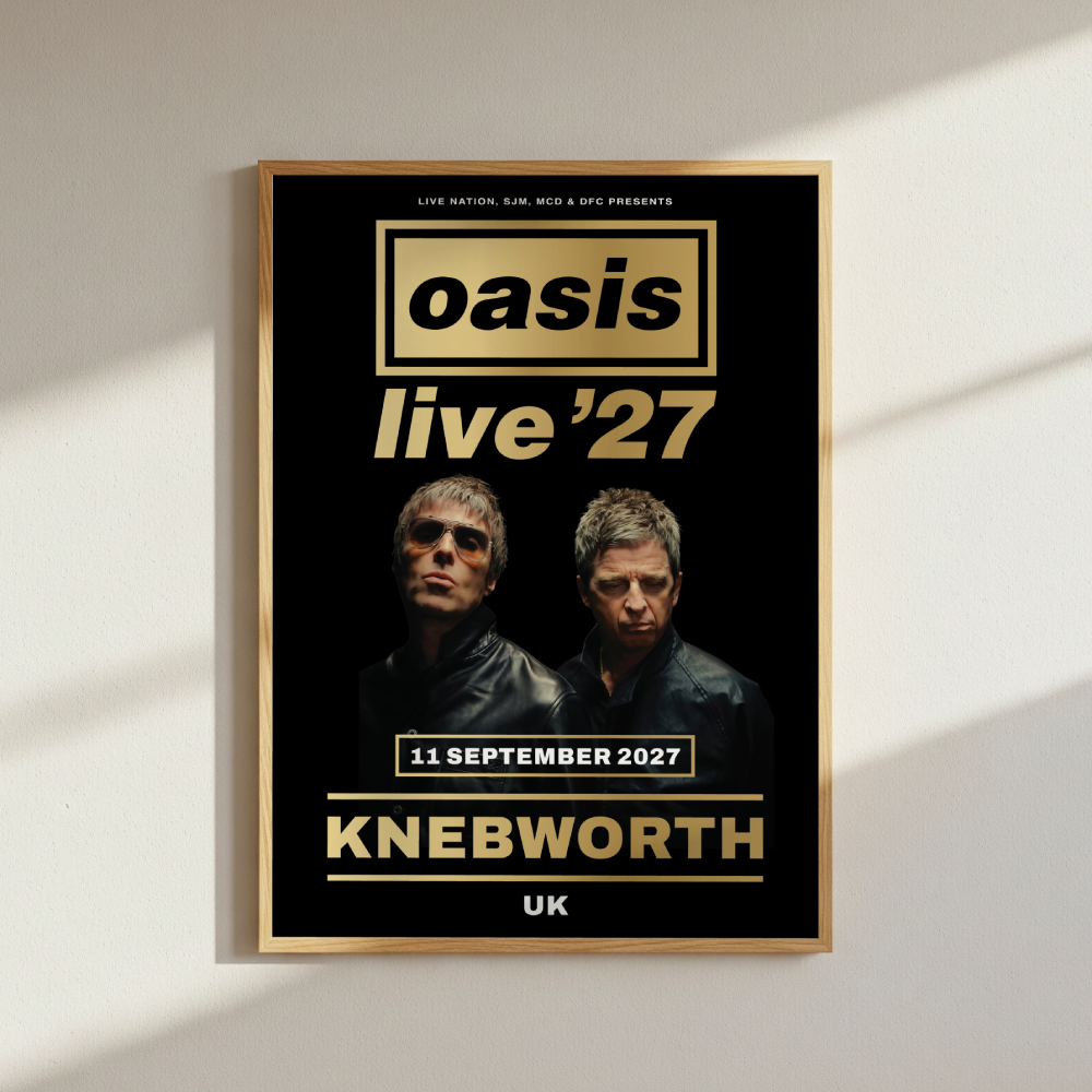 Oasis Live 27 Knebworth Tour Poster