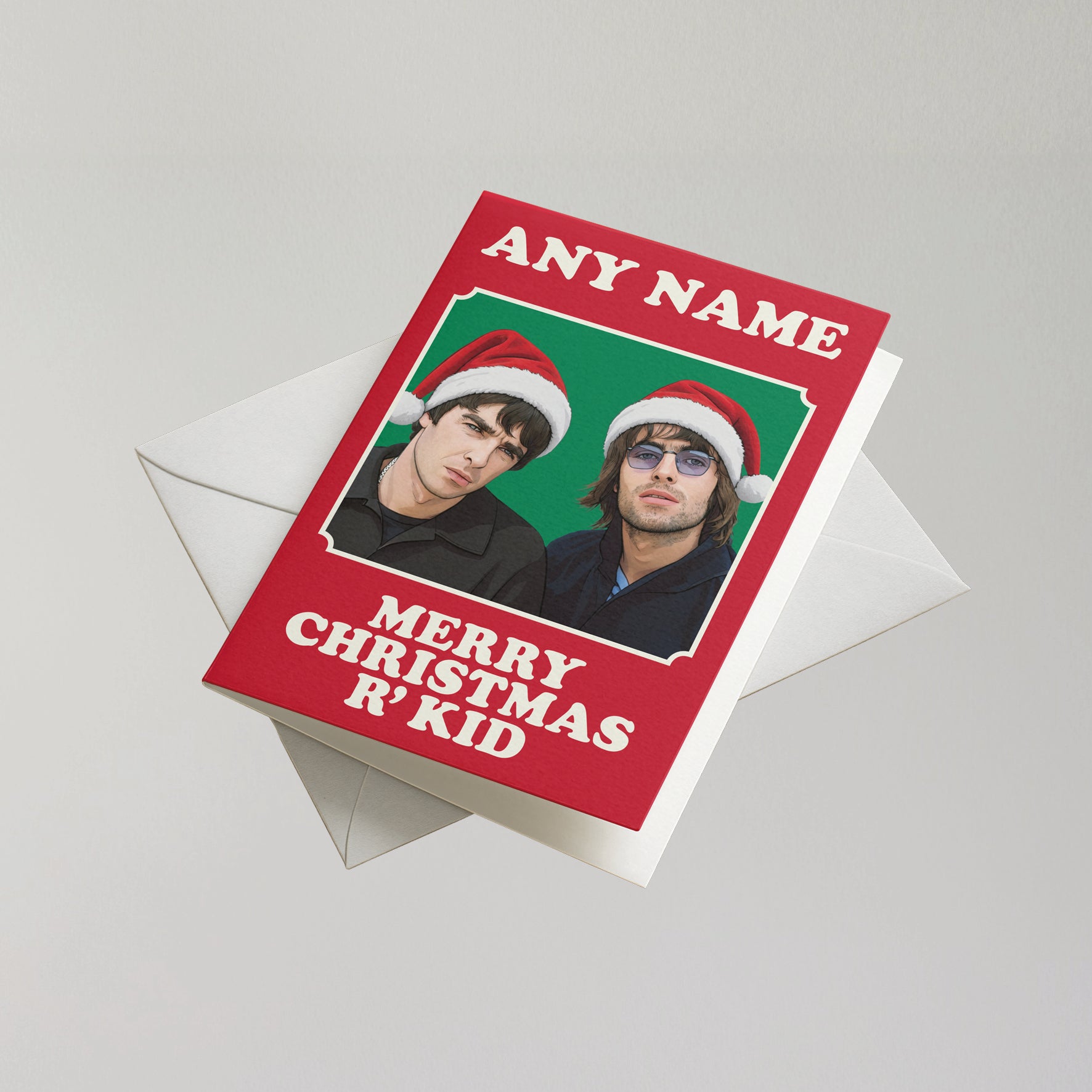Funny Oasis Personalised Christmas Card
