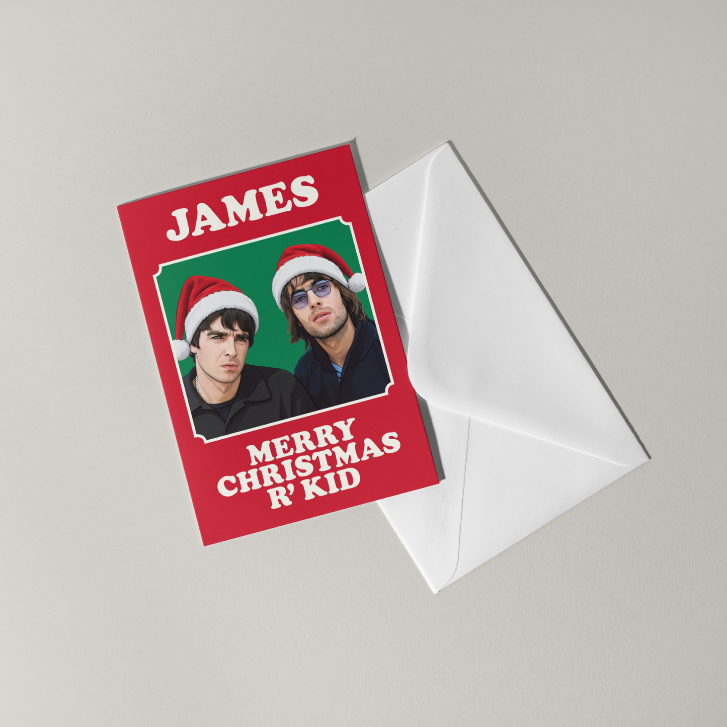 Funny Oasis Personalised Christmas Card