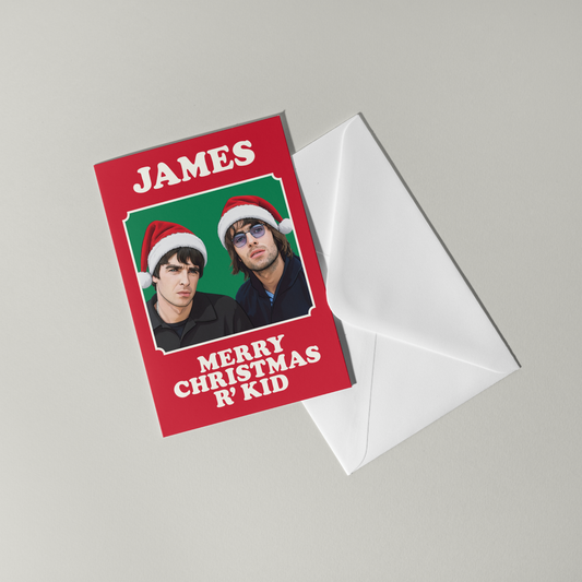 Funny Oasis Personalised Christmas Card