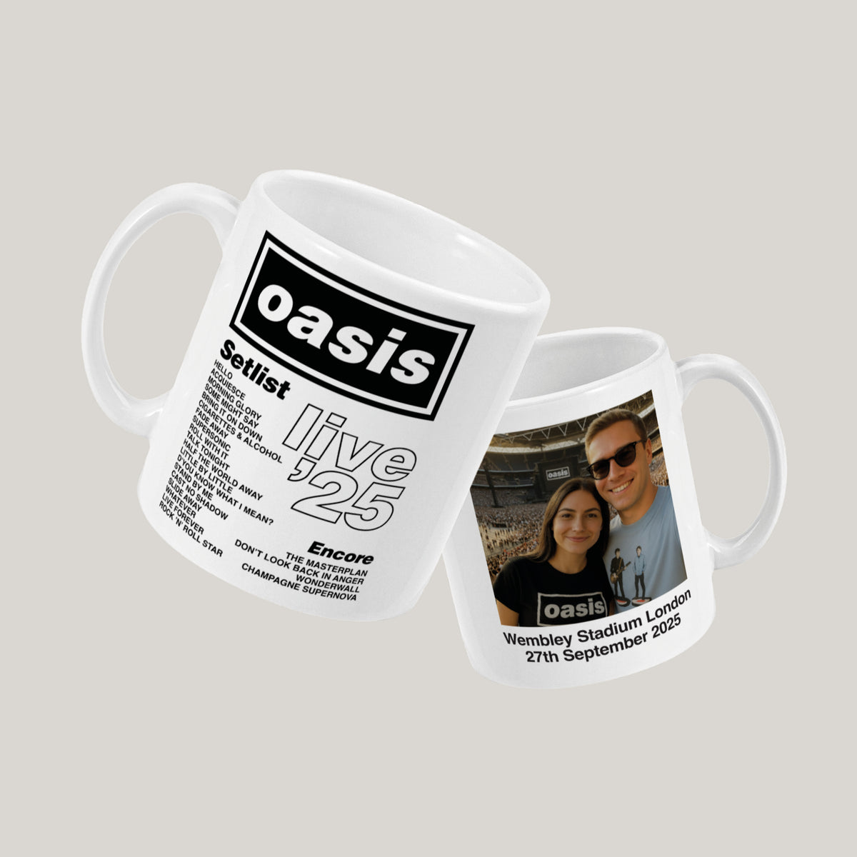 Oasis Live 25 Personalised Setlist Mug