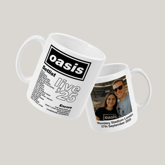 Oasis Live 25 Personalised Setlist Mug