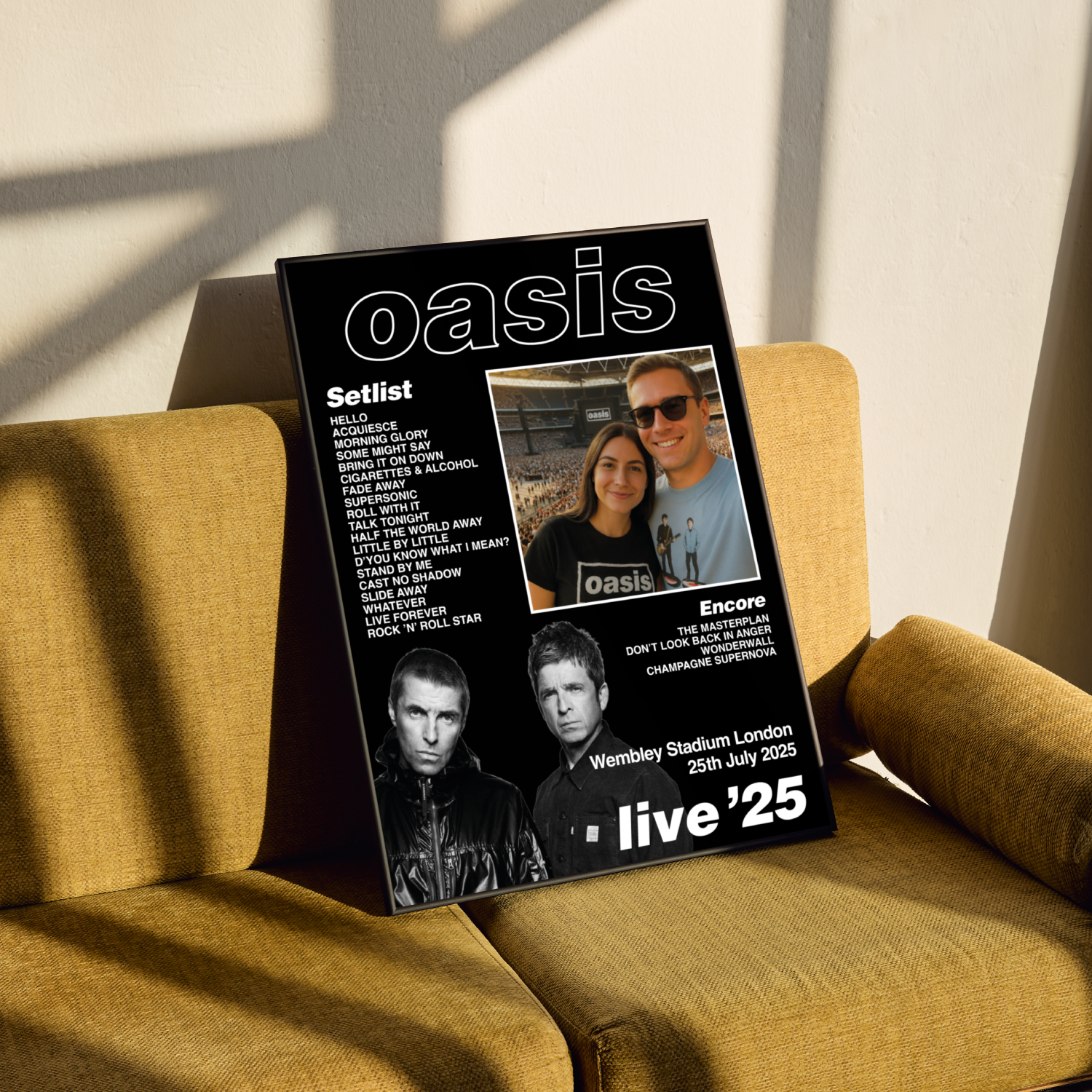 Oasis Live 25 Personalised Setlist Poster